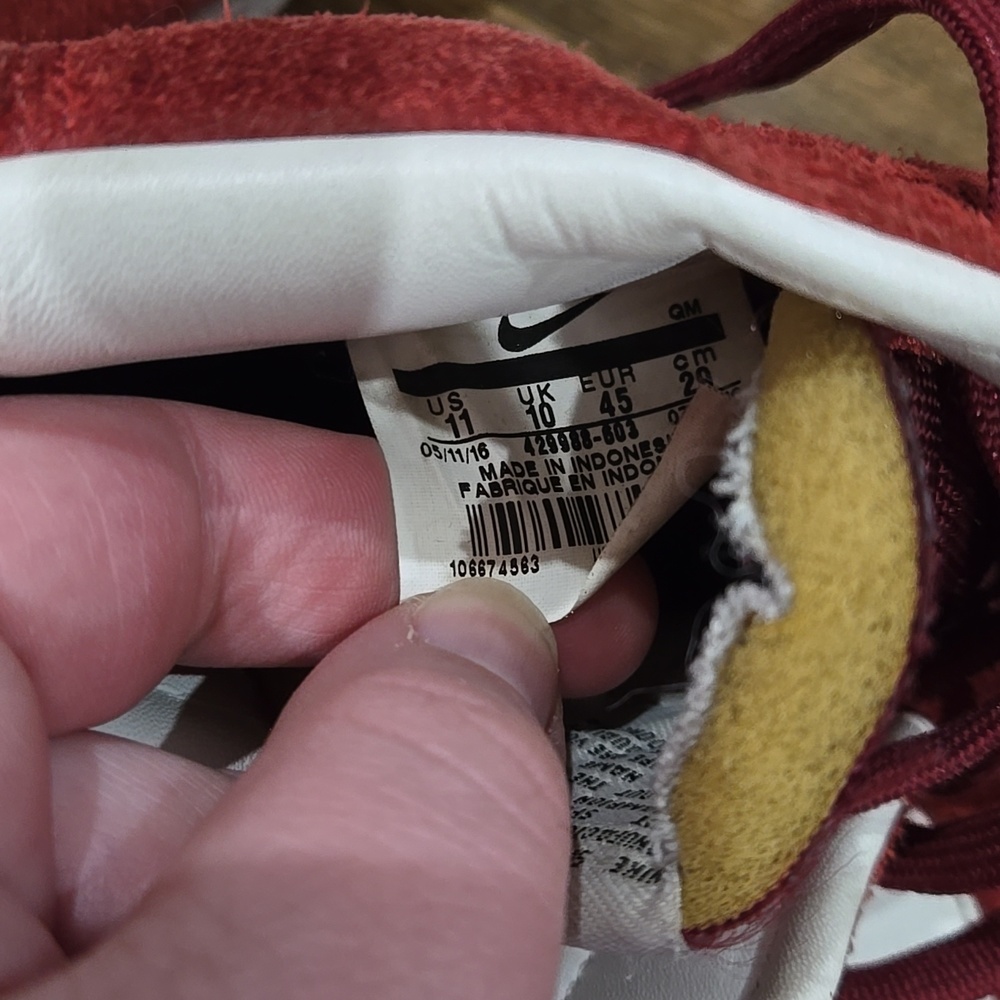 Nike Blazer Mid '77 Premium Night Maroon Burgundy Suede Sneakers 11 - Picture 9 of 10